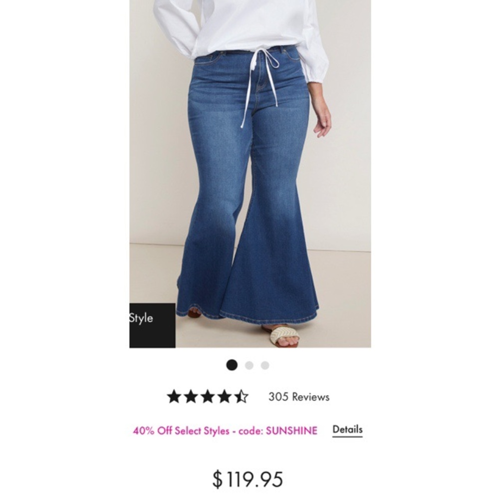 Bell bottom wide leg jeans